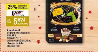 Assortiment de mini chocolats noir villars