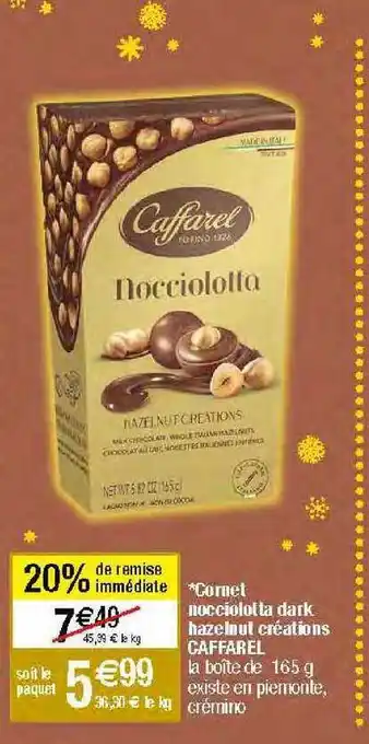 Cornet nocciolotta dark hazelnut créations caffarel