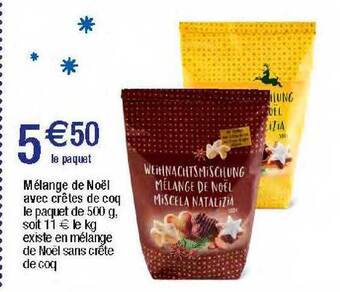 Migros Mélange de noël avec crêtes de coq offre