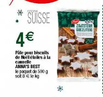 Migros Pâte pour biscuits de noël étoiles à la cannelle anna's best offre