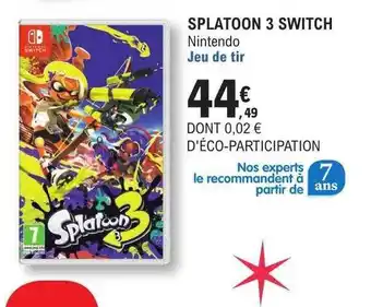 E.Leclerc Splatoon 3 switch nintendo offre