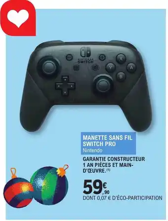 E.Leclerc Manette sans fil switch pro nintendo offre