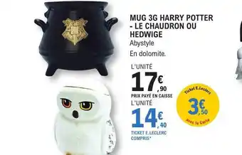 E.Leclerc Mug 3g harry potter - le chaudron ou hedwige offre