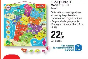 E.Leclerc Puzzle france magnétique janod offre