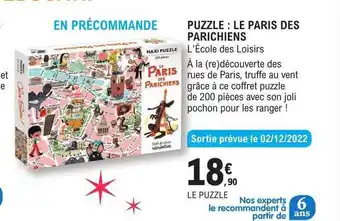 E.Leclerc Puzzle : le paris des parichiens l'école des loisirs offre