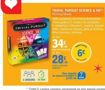 Trivial pursuit science & vie winning moves