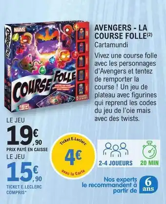 Avengers - la course folle cartamundi