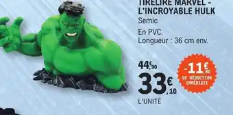E.Leclerc Tirelire marvel - l'incroyable hulk semic offre