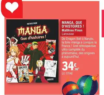 Manga, que d'histoires! - matthieu pinon