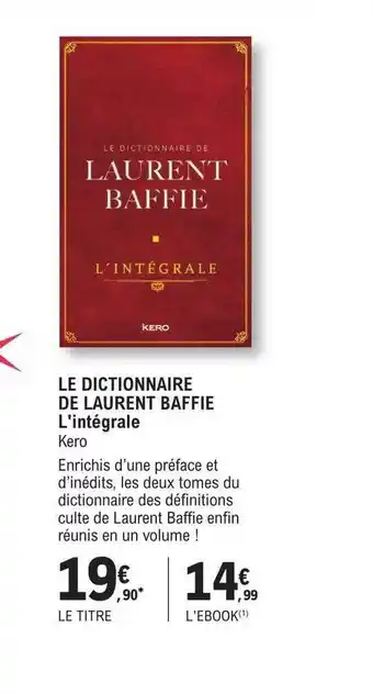 Le dictionnaire de laurent baffie l'intégrale kero