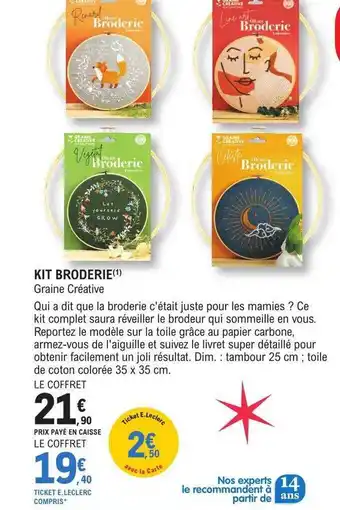 E.Leclerc Kit broderie graine créative offre
