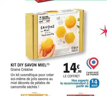 E.Leclerc Kit diy savon miel graine créative offre
