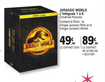 E.Leclerc Jurassic world l'intégrale 1 à 6 offre