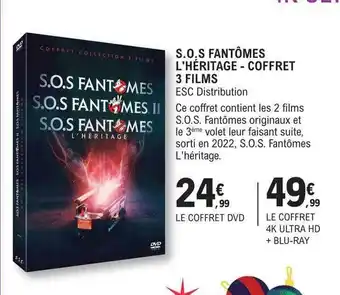 E.Leclerc S.o.s fantômes l'héritage - coffret 3 films offre