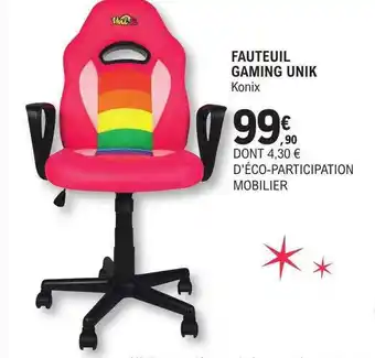 E.Leclerc Fauteuil gaming unik konix offre