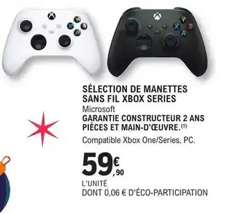 E.Leclerc Sélection de manettes sans fil xbox séries microsoft offre