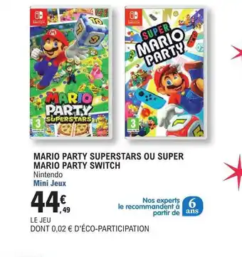 E.Leclerc Mario party superstars ou super mario party switch nintendo offre