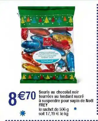 Migros Souris au chocolat noir fourrées au fondant sucré à suspendre pour sapin de noël frey offre
