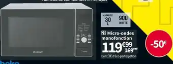 Conforama Brandt micro-ondes monofonction se3000m offre