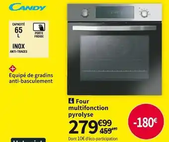 Candy four multifonction pyrolyse fcpc65x