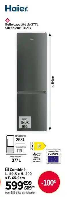 Conforama Haier réf. combiné hdw1620dnpd offre