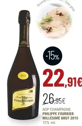 La Vignery Philippe fourrier aop champagne millésimé brut 2015 offre