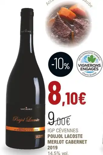 Igp cévennes poujol lacoste merlot cabernet 2019