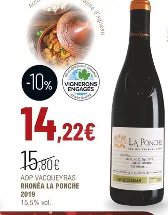Aop vacqueyras rhonéa la ponche 2019