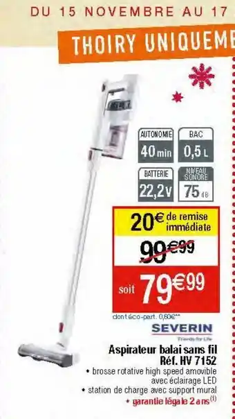 Migros Aspirateur balai severin offre