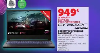 Hyper U Ordinateur Portable Gaming 15,6 offre