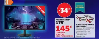 Hyper U Ecran D'Ordinateur Gaming 23,6 offre