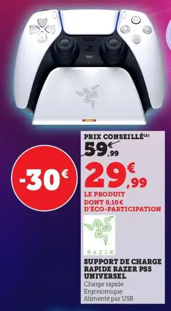 Hyper U Support De Charge Rapide Razer PS5 Universek offre