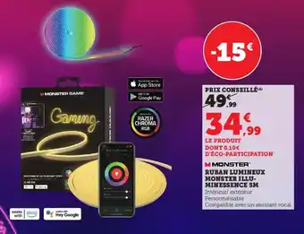 Super U Ruban Lumineux Monster Illu Min Essence 5M offre