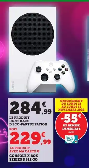 Super U Console X Box Series S12 Go offre