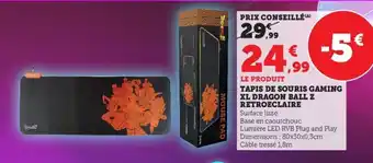 Super U Tapis De Souris Gaming XL Dragon Ball z Retoeclaire offre