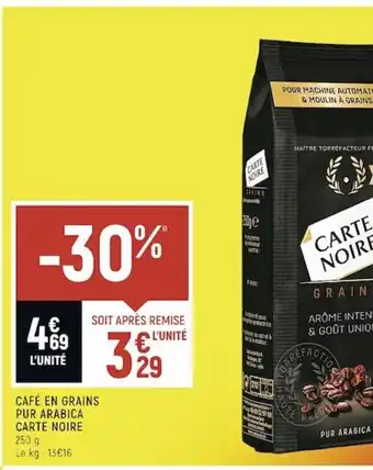 Spar Cafe en grains pur arabica carte noire offre