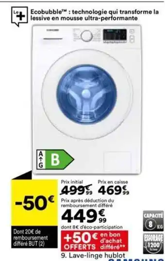 BUT Lave-Linge Hublot offre