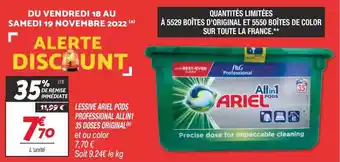 Netto Lessive ariel pods professional all in 1 35 doses original offre