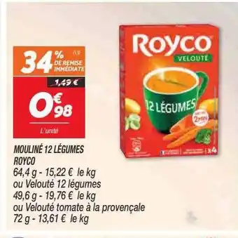 Netto Mouliné 12 légumes royco ou velouté 12 légumes ou velouté tomate à la provençale offre