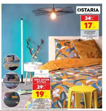 Stokomani La parure de lit housse de couette + 2 taies, la suspension filaire métal offre