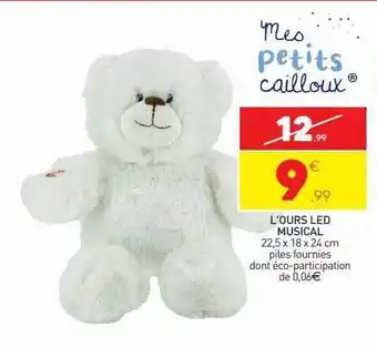Stokomani L'ours led musical mes petits cailloux offre