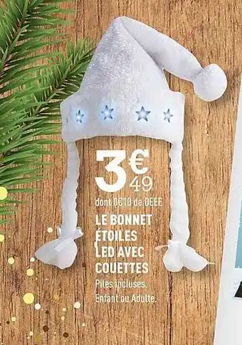 Centrakor Le bonnet étoiles led avec couettes offre