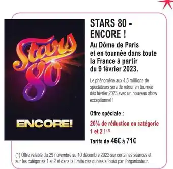 Stars 80 - encore!