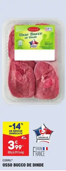 ALDI Osso bucco de dinde CORRIL offre