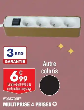 ALDI Multiprise 4 prises WORKZONE offre