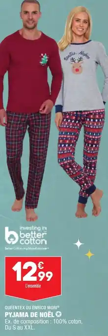 ALDI Pyjama de noël queentex ou enrico mori offre