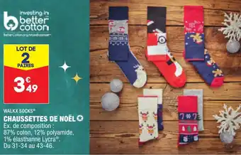 ALDI Chaussettes de noël WALKX SOCKS offre