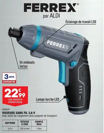 ALDI Visseuse sans fil 3,6 V FERREX offre