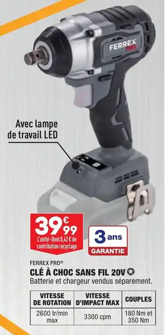 ALDI Clé à choc sans fil 20V offre