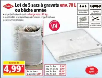 Norma Lot de 5 sacs à gravats ou bâche armée offre